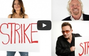 Matt Damon Goes On Strike! Bono, Ричард Брансън и Оливия Уайлд също!