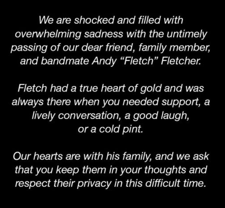Официално изявление на групата за смъртта на Андрю Флечър