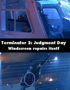"Терминатор 2" (Terminator 2: Judgment Day)
  Гаф: Хеликоптерът се вдъхнови от Терминатор и също започна сам да се възстановява.