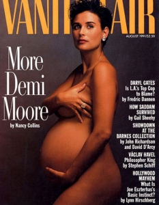  Деми Мур - гола и бременна (1991) 


Часове след появата на голата и бременна в седмия месец актриса на корицата на Vanity Fair (1991), снимката е заклеймена и обявена за една от най-скандалните в историята на списанието. 

Мненията бързо се разделят на два лагера - едните, които я намират за естетически издържана и еротична и другите, според които тя е абсолютна гротеска с обидно послание за жените. 

Както се казва обаче, "и лошата реклама е реклама" и днес кадърът е буквално легендарен, тъй като след него редица холивудски знаменитости тръгнаха по същия път и позират наляво и надясно, докато чакат наследник. 

И за да не сме по-назад, у нас също си имаме последователи като например поп звездата Ирра, заснета от Дилян Марков или бившата съпруга на трагично загиналия Дими от "Сленг" пак пред обектива на Дилян...


Още от Ани: 
Холивуд в различните издания на Vanity Fair >> 

Звездите като герои oт приказки на Disney  >> 

Холивудските икони през погледа на Ани Лейбовиц  >> 


Хензел и Гретел и Lady GaGa в приказка за Vogue >> 


