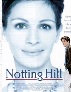 Notting Hill (Нотинг Хил)
Още една романтична комедия, която ще стопли сърцата ви в студената, но въпреки това изпълнена с романтика февруарска вечер.
Notting Hill среща любимката на Америка Джулия Робъртс (Julia Roberts) с любимеца на Великобритания Хю Грант (Hugh Grant) и трябва да признаем, че крайният резултат е адски завладяващ. Не само защото съживява мита за любовта между обикновения човек и големите звезди, които сме свикнали да виждаме само от екран, но и защото доказва, че любовта е неочаквана, необяснима и въпреки това е едно от най-прекрасните неща, които могат да ви се случат някога. 