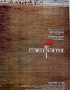 "Огнените колесници" (Chariots of Fire) 1981, 123 мин.
Най-добрите британските лекоатлети бягат към славата по време на олимпийските игри в Париж през 1924 г. Успехът на спортистите е за честта за Обединеното кралство, но и за личното им достойнство. 
Носител на четири награди Оскар през 1981 г., включително за най-добър филм, "Огнените колесници" е забележителната история на Харолд Ейбрахамс и Ерик Лидъл. 
Във филма на режисьора Хю Хъдсън забележителни роля прави познатият ни от рекламите с Димитър Бербатов Бен Крос. Забавеният каданс на група бягащи млади мъже по плажа на фона на музиката на Вангелис е сред най-запомнящите се моменти в историята на киното. 