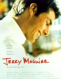 "Джери Магуайър" (Jerry Maguire) - 1996 г., 139 мин.
Том Круз играе нахакания и безскрупулен спортен мениджър Джери Магуайър, който губи работата, приятелката и самочувствието си. В тежките изпитания намира подкрепата единствено на самотна майка (Рене Зелуегър). 
Тя не само му помага да сключи сделката на живота си, привличайки в агенцията обещаващ играч по американски футбол (Куба Гудинг-младши), но завладява мислите и чувствата му.
 Романтичната комедия на сценариста и режисьор Камерън Кроу има пет номинации за Оскар, включително за най-добър филм и най-добър актьор. Печели обаче само Гудинг Джуниър. 