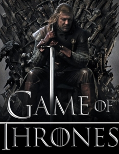 Game of Thrones (Игра на тронове)
В случая едва ли все още има някой, който да не знае, че изключително успешният сериал на HBO - Game of Thrones - е екранизация по поредицата фентъзи романи A Song of Ice and Fire (Песен за огън и лед) на американския писател Джордж Р. Р. Мартин (George R. R. Martin). 
Сериалът носи името на първата книга от поредицата, която до този момент се състои от пет тома.