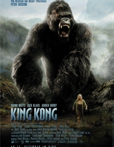 King Kong ("Кинг Конг")
През 2005 г. Питър Джаксън (Peter Jackson) създава визуално впечатляваща нова версия на приключенската класика King Kong, в която режисьорът събира звезди като Ейдриън Броуди (Adrien Brody), Джак Блак (Jack Black), Наоми Уотс (Naomi Watts) и Анди Съркис (Andy Serkis).
Преплитайки своята интерпретация на историята за огромната горила Конг, с възможностите на съвременното кино, режисьорът прави филм, достоен за цели три Оскара, който е безспорно сред най-добрите епики в приключенския жанр от началото на този век.