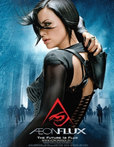 Aeon Flux от Aeon Flux
Sci-Fi екшънът Aeon Flux от 2005 г. не беше точно успешен филм. Не може да се спори обаче за сексапила, който притежава Чарлийз Терон (Charlize Theron), изиграла главната роля. 
И макар актрисата да има далеч по-добри опити в киното, това лесно или трудно може да остане настрана, за да отстъпи място на прилепналия костюм, който Терон носи през по-голямата част от филма (освен ако не е без дрехи!).