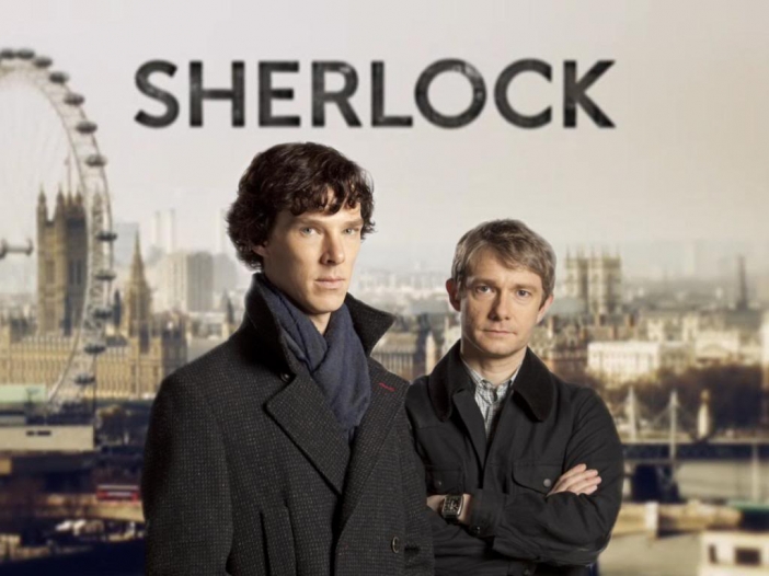 SherlockХитовият сериал на BBC, Sherlock, съчетава мрачната атмосфера на Лондон със завладяващи криминални сюжети. Главните роли са поверени на Бенедикт Къмбърбач (Benedict Cumberbatch) и Мартин Фрийман (Martin Freeman). 