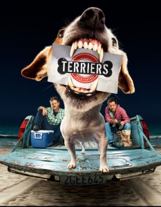 Terriers Още един сериал, прекратен след първия си сезон, но спечелил вниманието на критиката. Всъщност Terriers се нарежда сред най-интересните сериали, стартирали през 2010 година, но за съжаление, не успява да си спечели достатъчно зрители. Поредицата е създадена по идея на сценариста Тед Грифин (Ocean