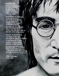 Imagine - John Lennon
 
Imagine е не просто протестен химн, а и социален коментар от онези, които са част от антивоенното движение през 1970 г. И в наши дни се явява като апел за мир и справедливост, тъй като засяга все същите проблеми, пред които е поставена и до днес съвременната публика.