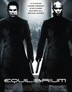 Equilibrium (Равновесие)
В излезлия през 2002 г. футуристичен екшън Equilibrium Крисчън Бейл влиза в ролята на безмилостния убиец на правителството Джон Престън.
Филмът е много подценяван и като цяло остава незабелязван поради слабата си рекламна кампания. Въпреки това Бейл изиграва една от най-добрите си роли, а героят му спечелва симпатиите на зрителя не с друго, а с човечността си.