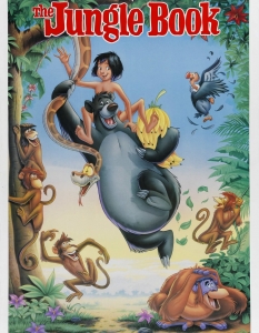 The Jungle Book (Книга за джунглата)
Адаптацията на едноименната детска книга от Ридиърд Киплинг е един от истински успешните в комерсиално отношение ранни анимационни филми на Disney.
Мечокът Балу става един от най-забавните и обичани персонажи на студиото, а песента The Bare Necessities получава номинация за Оскар и влиза в почти всички саундтрак компилации на Disney.