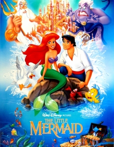 The Little Mermaid (Малката русалка)
Подобно на Cinderella (Пепеляшка), The Little Mermaid (Малката русалка) връща Disney обратно в играта след поредица от не особено силни филми.
Русалката Ариел и нейните приятели Фландърс и Себастиан успяват да привлекат много нови фенове на студиото, а самият филм печели две награди Оскар.