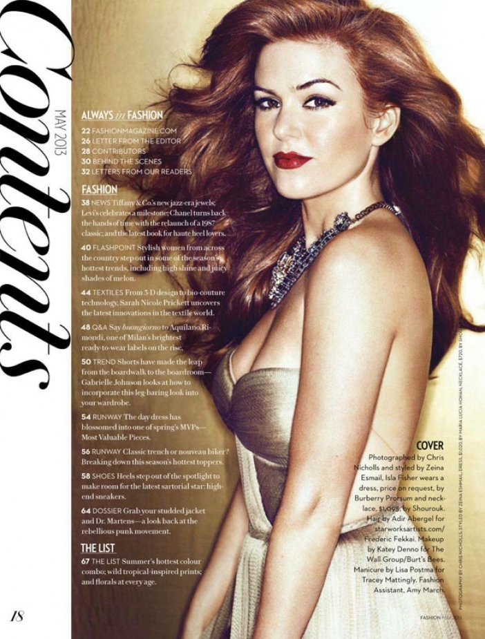 Исла Фишер за Fashion Magazine, май 2013