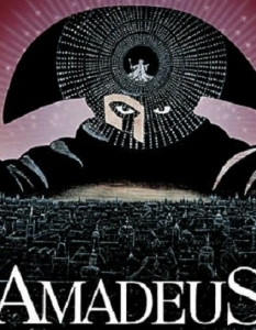 Amadeus (Aмадеус)Amadeus (Амадеус) на Милош Форман (Miloš Forman) е филм, спечелил осем "Оскара" и превърнал се в класика. Лентата е екранизация по пиеса на Питър Шафър, вдъхновена на свой ред от пиесата на Пушкин "Моцарт и Салиери". Ролите на двамата композитори са поверени на Ф. Мъри Ейбръхам (F. Murray Abraham) и Том Хълси (Tom Hulce).  