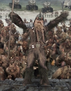 Wookiees vs Ewoks
Битката с уукитата, заснета в Revenge of the Sith (Отмъщението на ситите), се среща още в най-ранните сценарии на оригиналната трилогия. 
Идеята на Джордж Лукас била да използва уукитата в битката за Ендор в Return of the Jedi, но в крайна сметка ги заменил с по-дребните еуоки.
