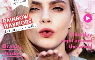 Cara Delevingne за първия брой на Miss Vogue, юни 2013