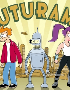 Futurama Анимационният ситком  Futurama (Футурама) на Мат Грьонинг (Matt Groening) стартира по Fox през 1999 г. и се излъчва до 2003 г. През 2009 г. поредицата е подновена и започва да се излъчва от Comedy Central.