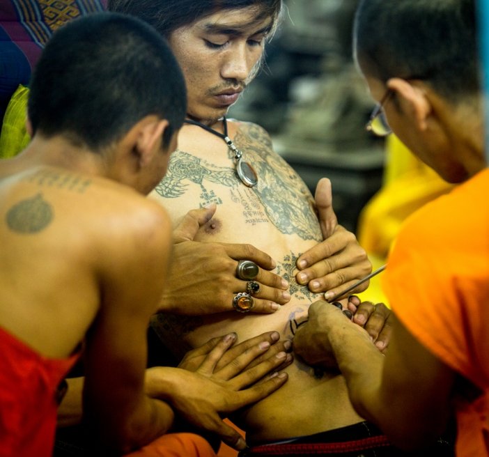 Фестивал на татуировките в манастира Банг Пхра в Након Патом, Тайланд, 2013 г. 