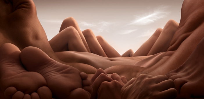 Bodyscapes: Голи човешки тела като пустинни пейзажи