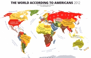 Светът според американците - серия иронични географски карти на Янко Цветков