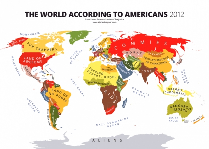 Светът според американците - серия иронични географски карти на Янко Цветков