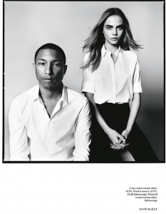 Pharrell Williams и Кара Дeлевин за Vogue UK, септември 2013 - 1