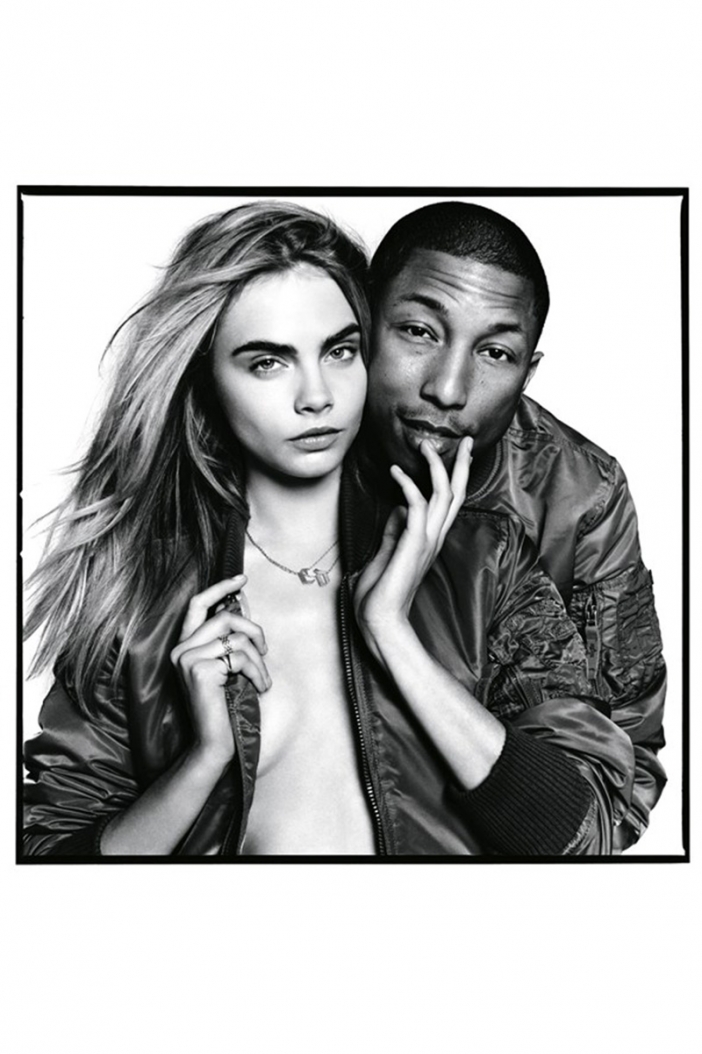 Pharrell Williams и Кара Дeлевин за Vogue UK, септември 2013