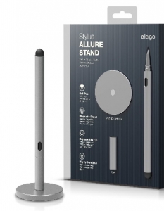 Elago Stylus Allure Stand
А ето един  по-универсален аксесоар - комбинация от писалка и стилус в комплект с  удобна магнитна поставка. Така можете да държите аксесоара на бюрото си и  той винаги да ви е подръка. Специалният гумиран накрайник на стилуса  може да се подменя при нужда.
Цена: 49 лв. 
Още за продукта