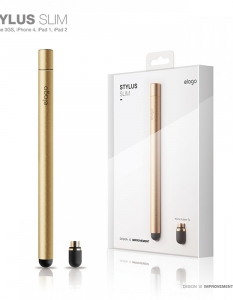 Elago Stylus Pen Slim (златист)
Луксозен  аксесоар с цвят, който ще  привлече вниманието на дамите. Този алуминиев  стилус със специален  гумиран връх ще ви позволи да работите по-удобно  със сензорния дисплей  на вашия iPad или iPhone, а тъй като е малък и  лек, ще ви е винаги  подръка.
Цена: 39 лв. 
Още за продукта