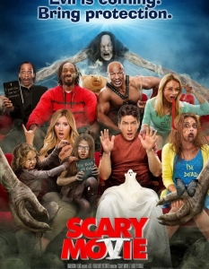 Scary Movie 5 (Страшен филм 5)
 Scary Movie (Страшен филм) е комедия, която наистина беше сред добрите попадения в пародийния жанр.
До третата част от поредицата се срещаха някои добри майтапи, макар че качеството на франчайза падаше главоломно. Петата част обаче удря дъното, а от там трудно се излиза нагоре.