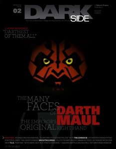 The DARK SIDE Darth Maul magazine cover
"Да  снимам малката фигурка на Дарт Моул беше малко проблематично - това е  поредният ми опит и винаги досега имаше едно гадно отражение по нея.  Смятам, че вложих много старание. За тази корица го оставих простичко,  махнах качулката и снимах само лицето."
Vesa Lehtimaki, януари 2010