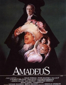 Amadeus - 8 статуетки
Историята за живота на гениалния Волфганг Амадеус Моцарт е разказвана неведнъж на големия екран. 
Безспорно най-известната от тях обаче е тази на Милош Форман, който представя историческите събития от гледната точка на най-големия враг на Моцарт - Антонио Салиери.
За превъплъщението си в образа на Салиери Ф. Мъри Ейбрахам печели "Оскар" за Най-добра главна мъжка роля, а Amadeus е определен за Най-добър филм през 1985 г.