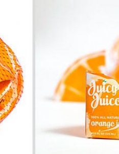 Дизайн: Preston Grubbs
Кутиите за сок винаги са били изкушаващи за дизайнерите, така че сме виждали какво ли не, но тези портокалови парченца определено изпъкват на фона останалите. 