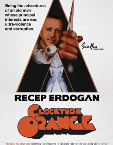 Бившият министър-председател на Турция Реджеп Ердоган (Recep Erdoğan) като звезда в Clockturk Orange...