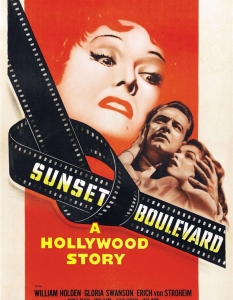 Sunset Boulevard
Sunset Boulevard е холивудски филм, който разкрива по страхотен начин какво е да си звезда в златната ера на Холивуд. Филмът пресъздава сблъсъкът между две поколения актьори в лицата на Уилям Холдън и Глория Суонсън.
Без съмнение едно от най-прекрасните произведения на режисьора Били Уайлдър...