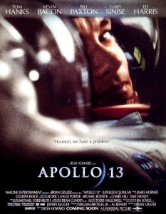 Apollo 13 (Аполо 13)
Ако Gravity на Алфонсо Куарон ви е впечатлил, то задължително трябва да гледате и друга класика в космическия жанр - Apollo 13. 
Сюжетът проследява мисията на астронавтите Ловел, Суайгърт и Хейс, които се опитват да се върнат на Земята след инцидент със совалката им.
Успехът на лентата се дължи до голяма степен на талантливите Том Ханкс, Бил Пакстън и Кевин Бейкън, както и на техния режисьор Рон Хауърд.