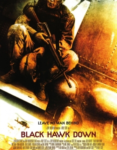 Black Hawk Down
Филмът, разказан от гледната точка на американците, проследява опита на група военни да се доберат до своята база по време на войната в Сомалия през 90-те. 
Режисьор е ветеранът Ридли Скот, за когото лентата е успешно завръщане към военните драми след противоречивия G.I. Jane от 1999 г.