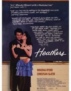Heathers
Холивуд страда от прекалено малко качествени черни комедии в последните години. 
Heathers и The Breakfast Club са може би най-култовите гимназиални филми от 80-те, но първият е далеч отвъд границата на приемливото.
Комедията обаче със сигурност не би се радвала на такава популярност днес... ако изобщо някой би се заел да я заснеме.