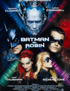 Batman & Robin
С този филм Черният рицар стигна дъното.
Целият екип на лентата призна официално, че екшънът е направен само и единствено заради парите и детските играчки, които идват от новите герои.
Единственото хубаво нещо в Batman & Robin вероятно са сцените между Брус Уейн и Алфред. Това обаче, далеч не е достатъчно за един от най-обичаните супергерои.