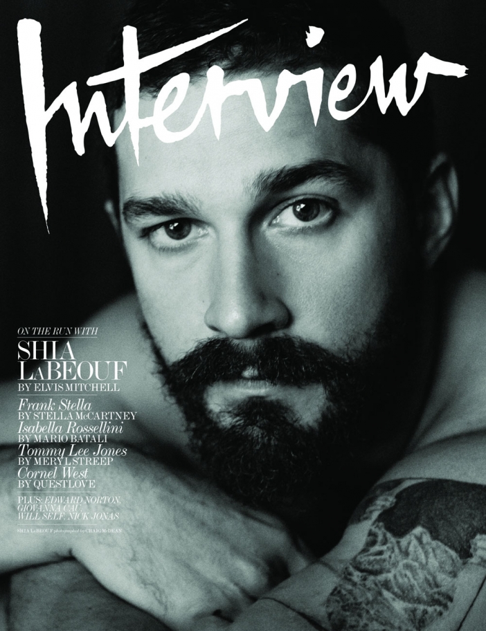 Шая Лeбьоф – само по хавлия за Interview Magazine 2014