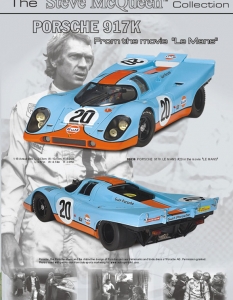 Колата: 1970 Porsche 917K
В кой филм: Една от най-невероятните коли в класацията ни и определено най-готиното Порше от филма на Лий Кацин - Le Mans (Льо Ман).
Шофьор на това бижу е Стийв Маккуин, който я разрушава по един доста впечатляващ начин.