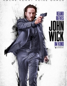 John Wick (Джон Уик)
В последните години излизат екшъни на килограм, поради което качеството им е незавидно. John Wick си заслужава гледането, защото бяга от тази формула.
Киану Рийвс прави една от най-добрите си роли, а ако не и най-добрата, ако се абстрахираме от шедьовъра The Matrix (Матрицата). 
 