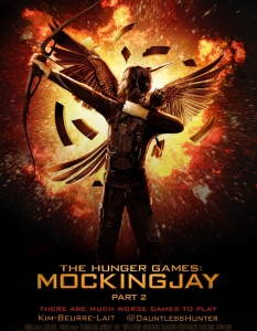 The Hunger Games: Mockingjay - Part II (Игрите на глада: Сойка-присмехулка - Част II)
Mockingjay - Part II. Големият финал на една от най-касовите и обичани научно-фантастични поредици за последните 10 години. 
Катнис Евърдийн и президент Сноу най-после ще приключат с войната си, като това ще стане дори и с цената на немалко жертви. А дали и кои ще са те, предстои да разберем. Или поне тези от вас, които не са чели книгите. 