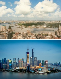 Шанхай, Китай - през 90-те години на XX век и днес