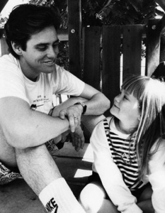Джим Кери с дъщеря си Джейн Кери, 1991 г.