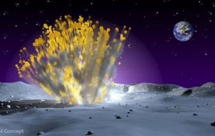 Разрушителен сблъсък на обект с Луната - видео на НАСА от 17 март 2013 г.