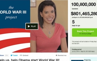 Help Obama start WWIII - промо видео на фалшива Kickstarter кампания