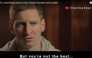 Реакцията на Меси, докато гледа трейлъра на Ronaldo - безценна