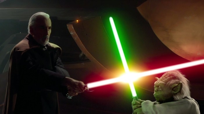 Фантастичен Star Wars дуел със светлинни мечове на световното по фехтовка в Москва за 2015 г.