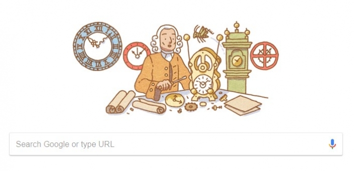 Google почете изобретателя на моряшкия хронометър Джон Харисън (John Harrison) с тематичен doodle